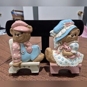 Vintage Home Interiors Boy And Girl Bears